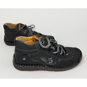 Fashion 100% Caoutchouc Rubber Men's 39 8-8.5 Black Lightweight Lace Dress Shoes